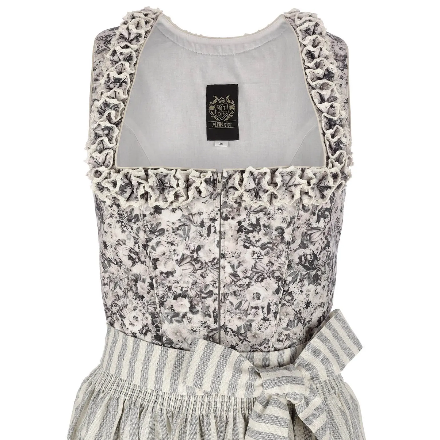 Cheap Damen Dirndl "Rose", Hellgrau Damen Dirndl