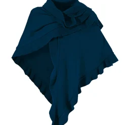 Discount Damen Dreieck Rüschen Poncho, Dunkelblau Damen Ponchos