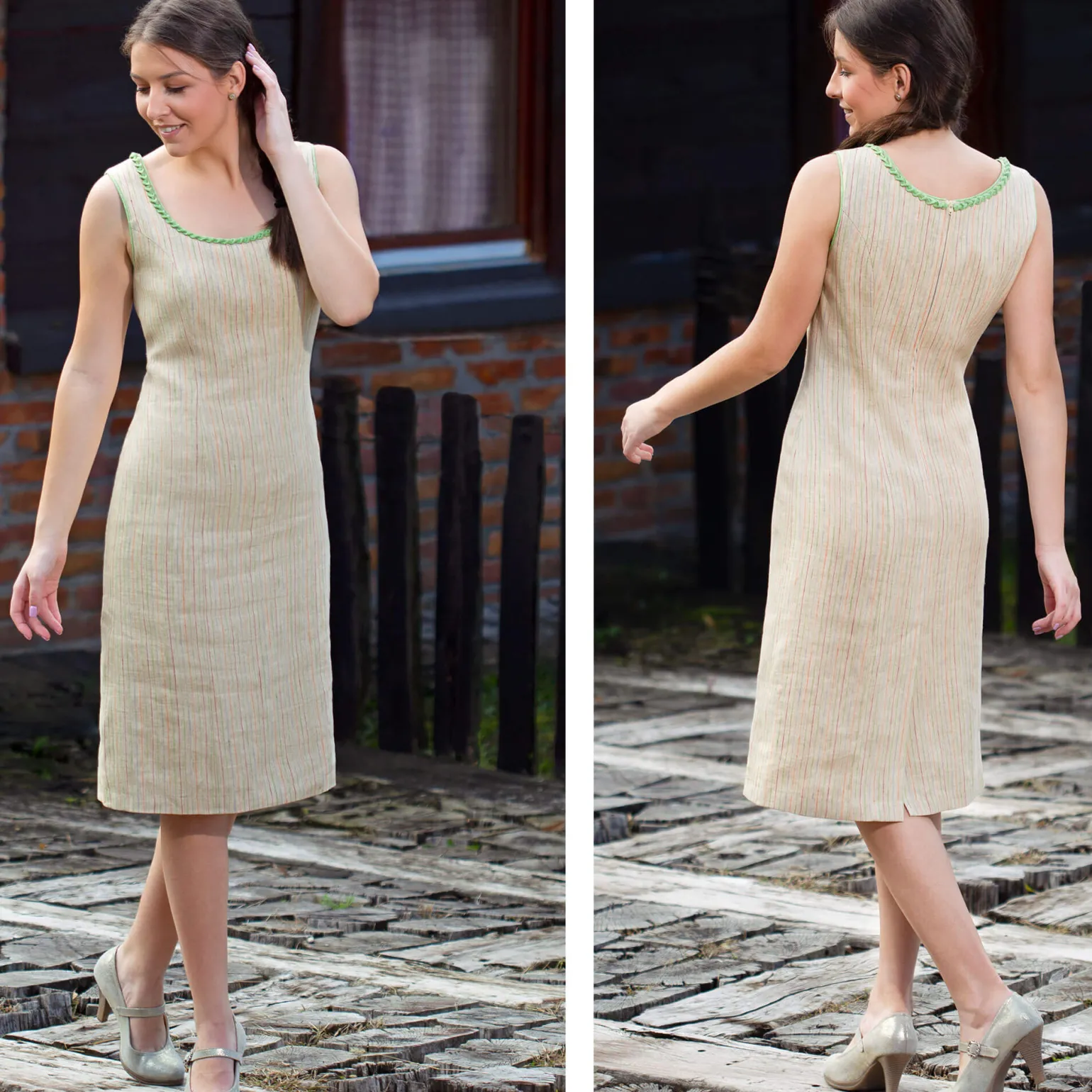 Shop Damen Leinenkleid "Nora", Sand Damen Dirndl