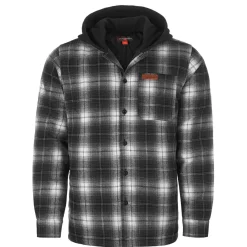 Sale Herren Flanelljacke "Karo" mit Kapuze, -Weiß Herren Jacken