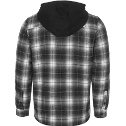 Sale Herren Flanelljacke "Karo" mit Kapuze, -Weiß Herren Jacken