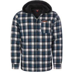 Clearance Herren Flanelljacke "Karo" mit Kapuze, -Weiß Herren Jacken