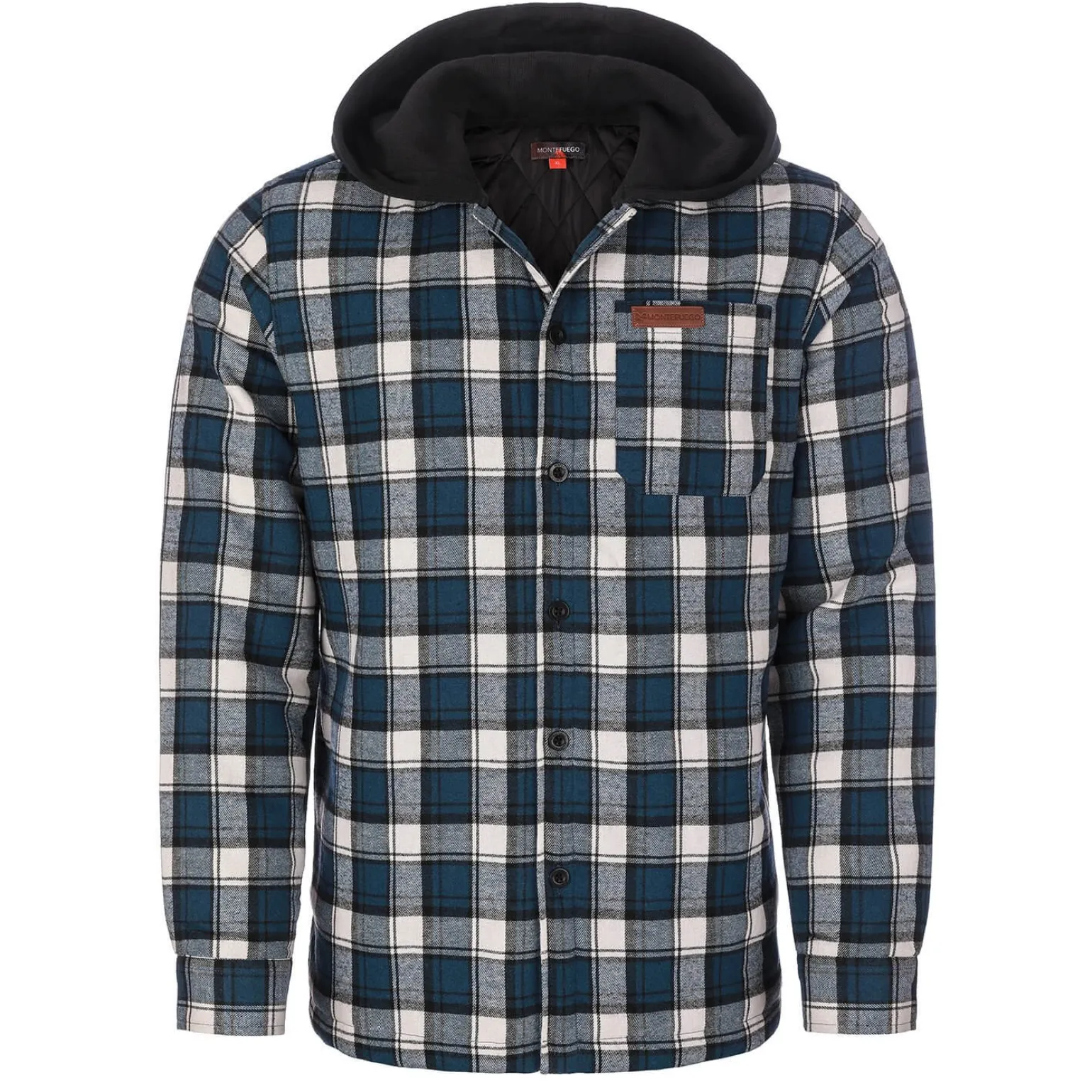 Clearance Herren Flanelljacke "Karo" mit Kapuze, -Weiß Herren Jacken