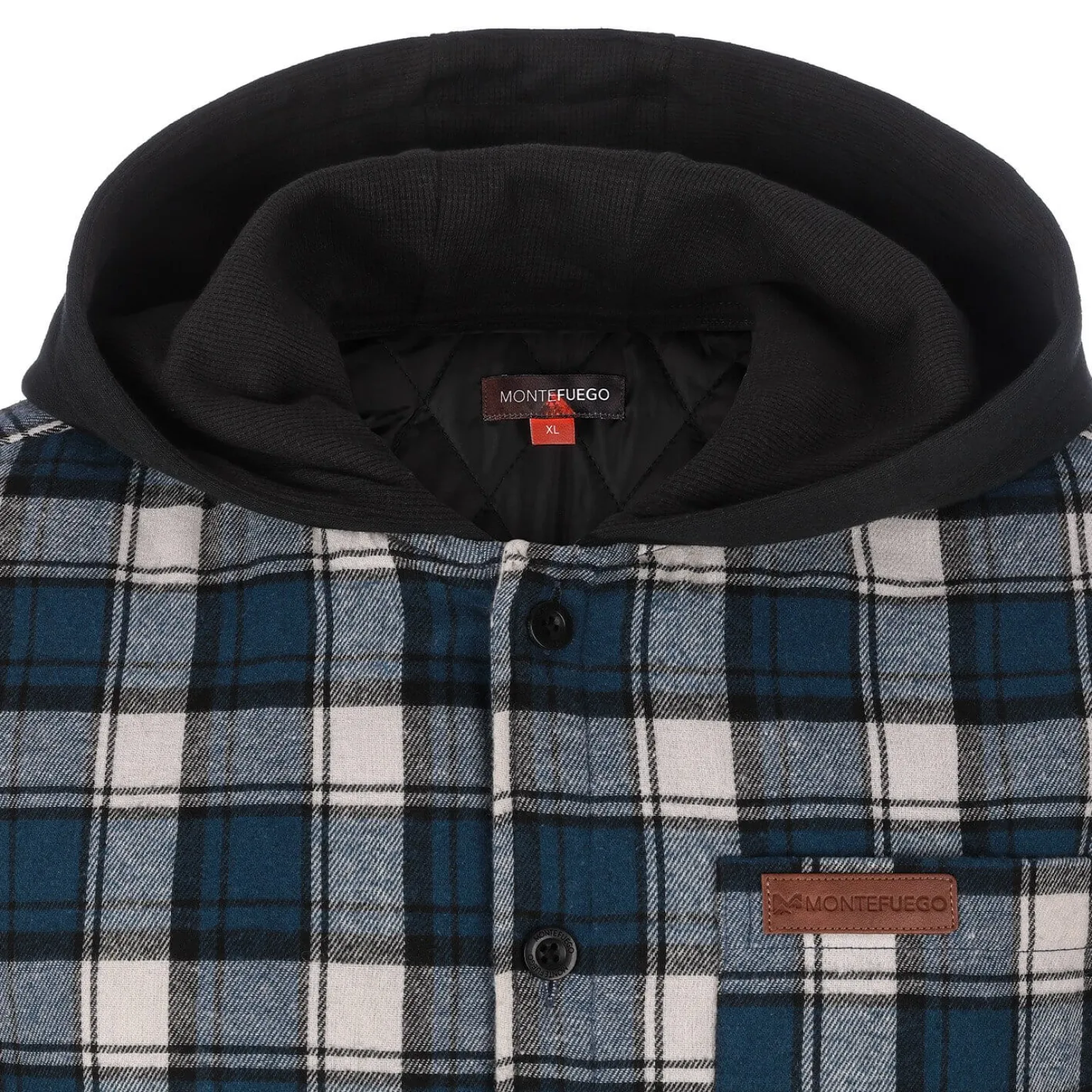 Clearance Herren Flanelljacke "Karo" mit Kapuze, -Weiß Herren Jacken