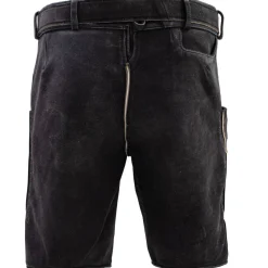 Best Herren Hirschlederhose "Hirschvogel", Anthrazit Herren Lederhosen