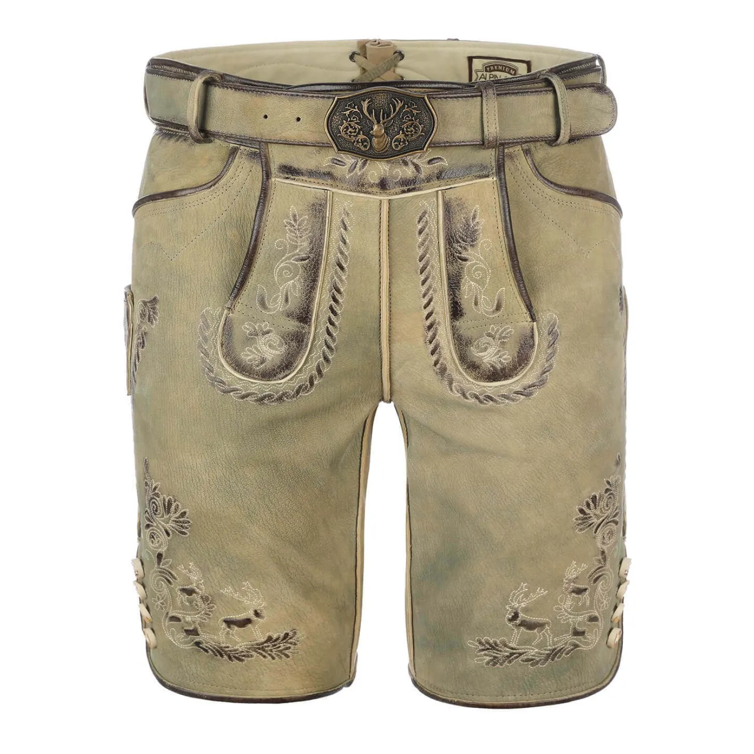 Store Herren Lederhose "Leon", Hell Herren Lederhosen