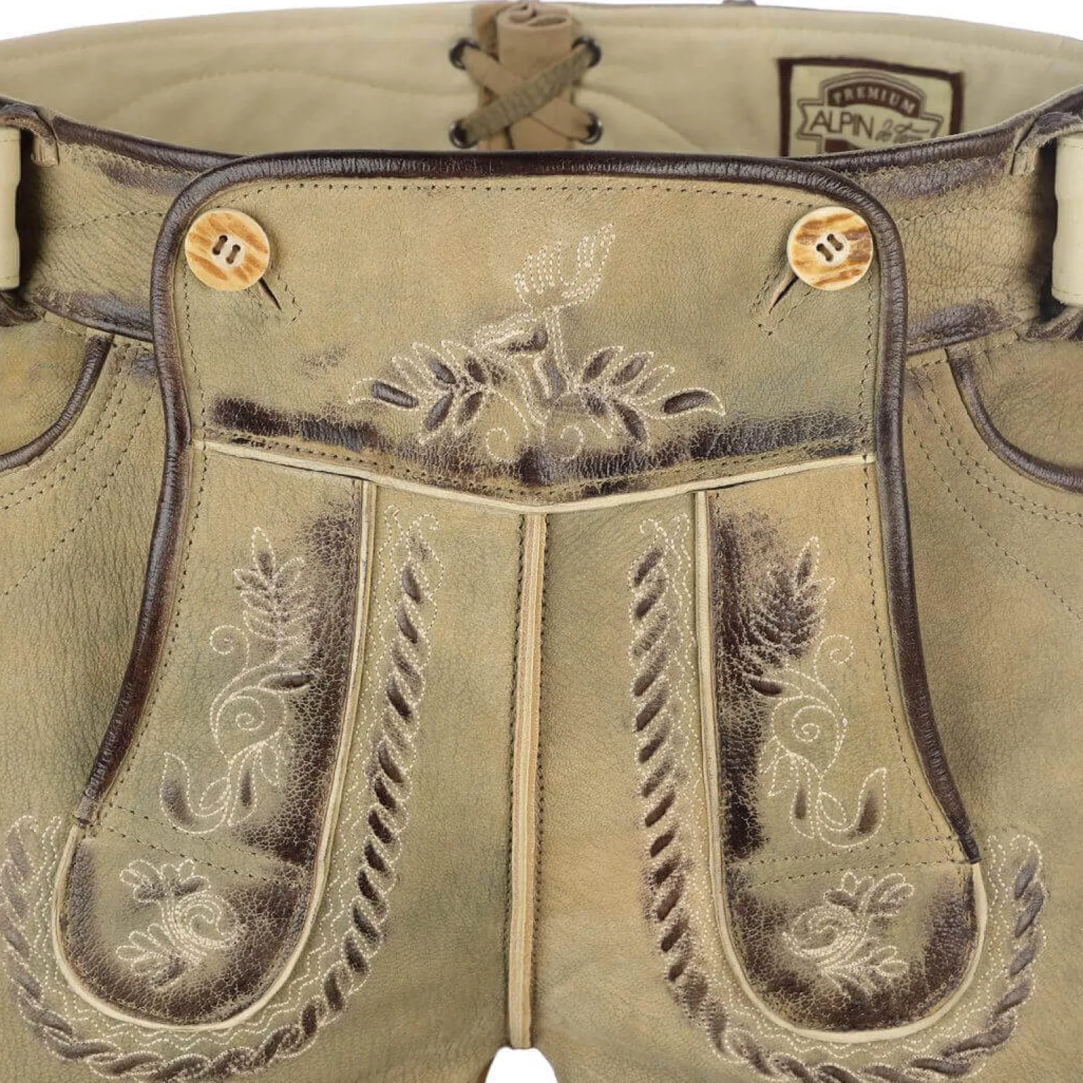 Store Herren Lederhose "Leon", Hell Herren Lederhosen