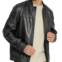 Online Herren Lederjacke aus echtem Lamm-Nappa, Herren Jacken