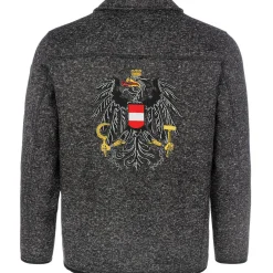 Hot Herren Strickfleece Jacke "Österreich", Anthrazit Herren Jacken