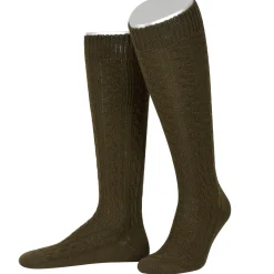 Flash Sale Herren Trachtenkniestrumpf, Olive Herren Socken