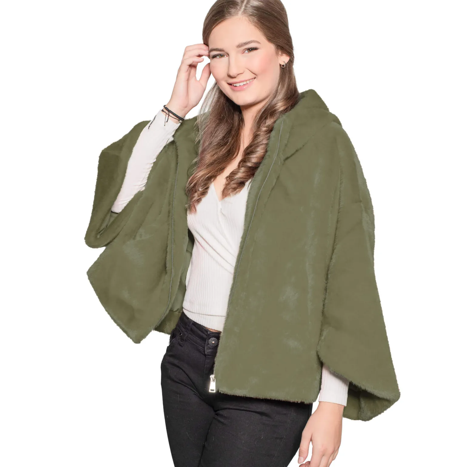 Outlet Kuscheljacke "Penelope", Olive Damen Jacken
