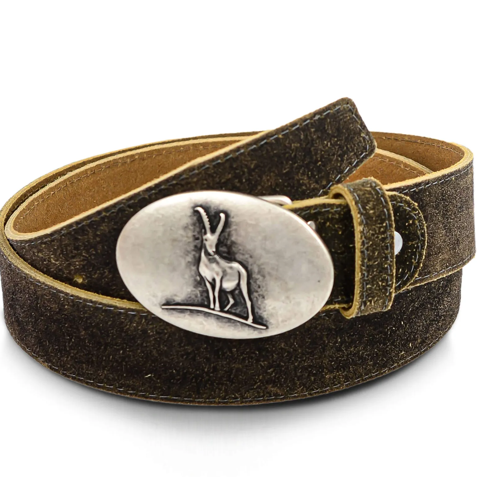 Online Ledergürtel "Steinbock", Hell Herren Accessoires